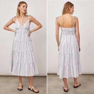 NWT Rails Size Medium Julia West Seaport Stripe Organic Cotton Midi Dress